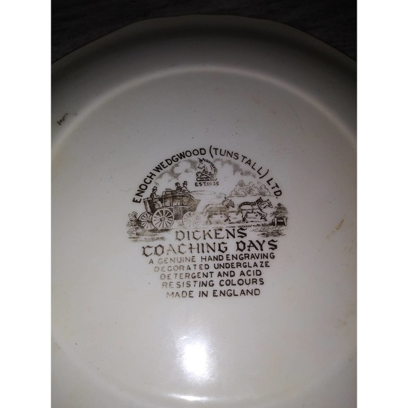 Enoch Wedgwood (Tunstall) LTD. Dickens Coaching Days Plate 7 3/4" England - Picture 4 of 4